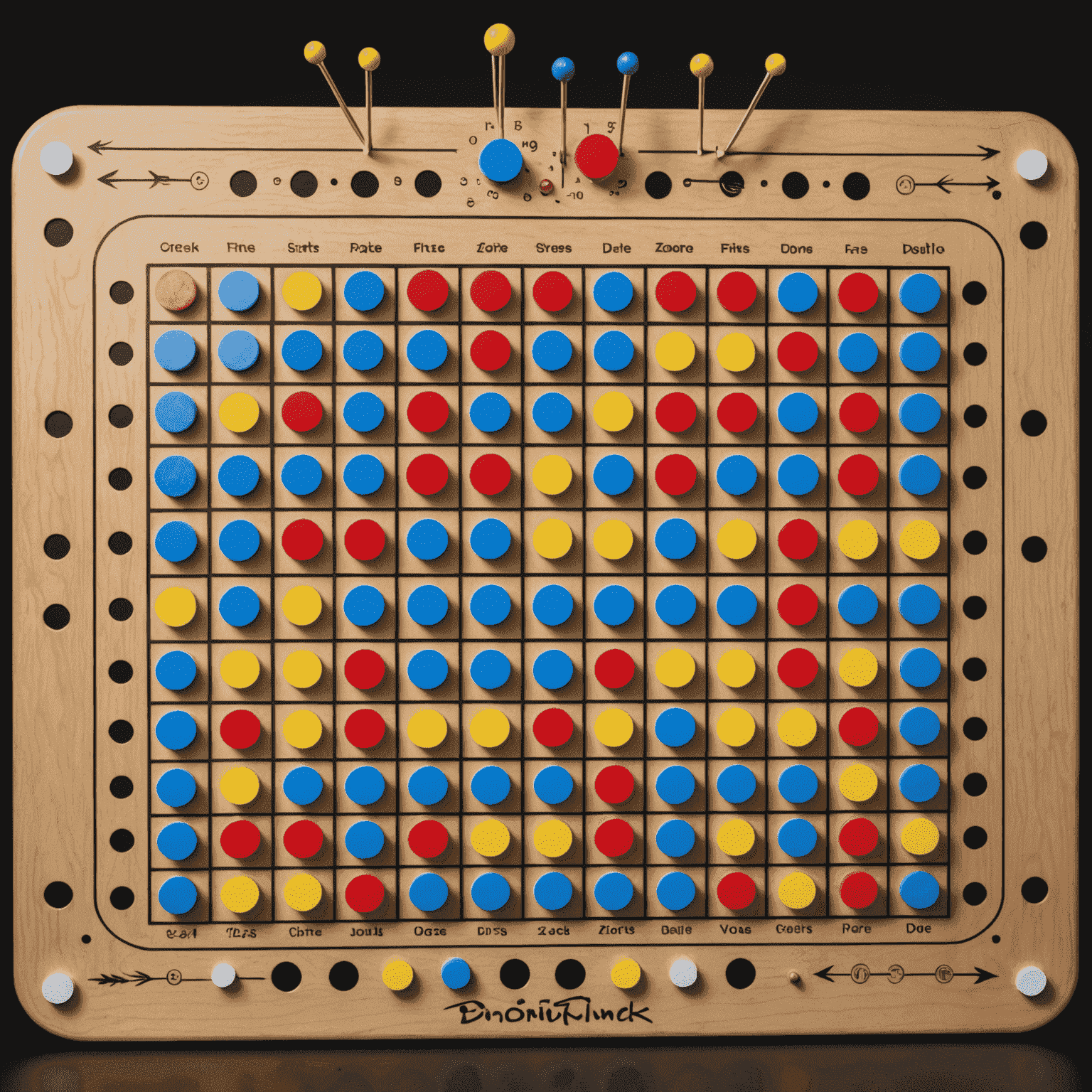 Diagram showing optimal chip placement strategies on a Plinko board, with arrows indicating preferred drop zones